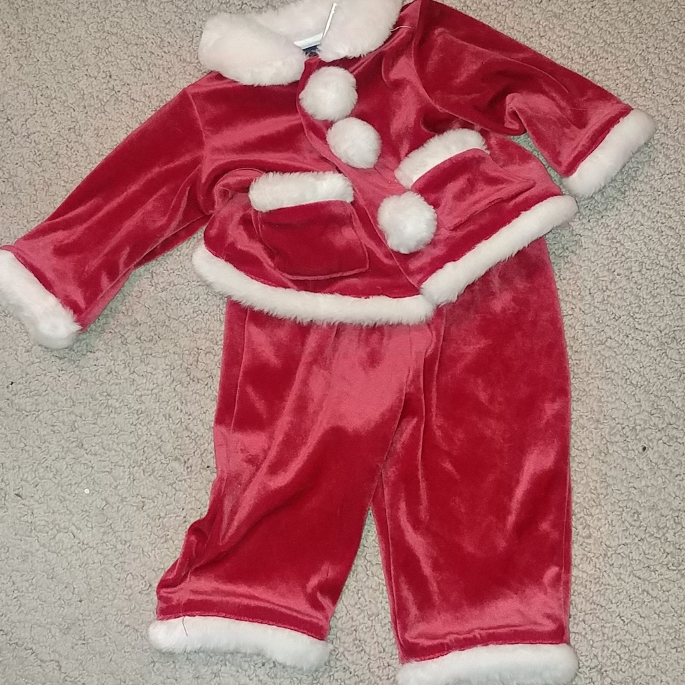 Infant Boys 2 Pc Santa Outfit 3/6 mo